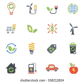 alternative energy web icons for user interface design