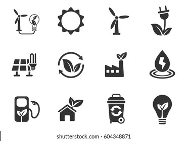 alternative energy web icons for user interface design