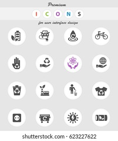 alternative energy web icons for user interface design