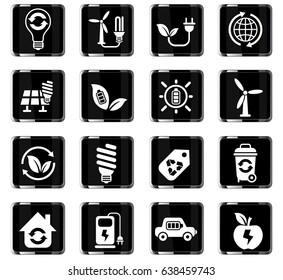 alternative energy web icons for user interface design