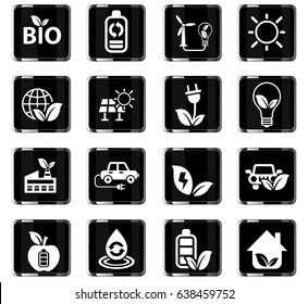 alternative energy web icons for user interface design