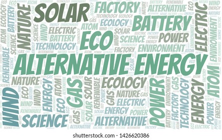 Alternative Energy word cloud. Wordcloud made with text only.