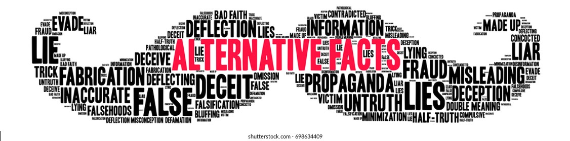 Alternative Facts word cloud on a white background. 