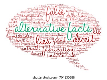 Alternative Facts word cloud on a white background. 