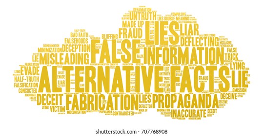 Alternative Facts word cloud on a white background. 