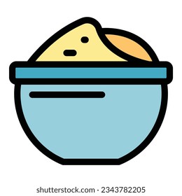 Alternative food icon outline vector. Coconut eating. Nut soy color flat