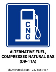 alternative fuel , compressed natural gas station vector sign, Motorist Services and Recreation Signs