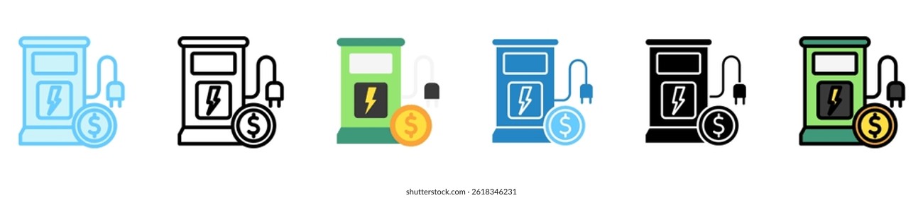 Alternative Fuel multi style, mini illustration icon. use for modern concept, print, UI, UX kit, web and app development. Vector EPS 10, related to business, green industry, eco friendly and economy .