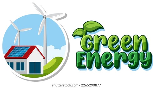 Ilustración del concepto de vectores de energía verde alternativa