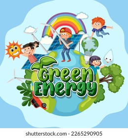 Alternative green energy vector concept illustration