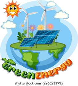 Alternative green energy vector concept illustration