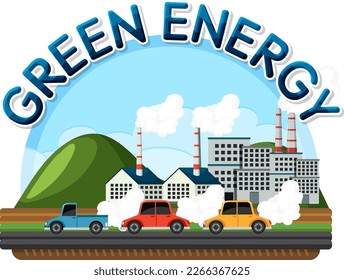 Ilustración del concepto de vectores de energía verde alternativa