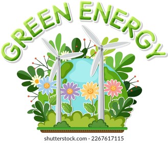Alternative green energy vector concept illustration
