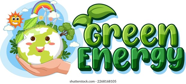 Alternative green energy vector concept illustration