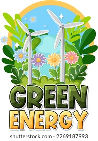 Alternative green energy vector concept illustration