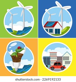 Alternative green energy vector concept illustration