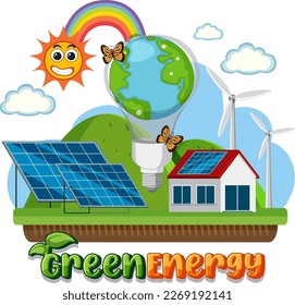 Alternative green energy vector concept illustration