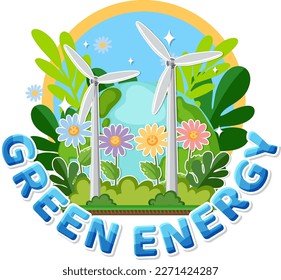 Alternative green energy vector concept illustration