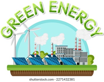 Alternative green energy vector concept illustration