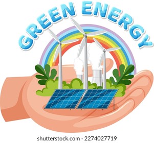 Alternative green energy vector concept illustration