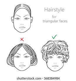 Alternative hairstyles for triangular face. Yes and no.