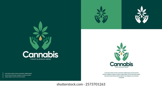 alternative health with cannabis leaf extraction, balance, design template illustration.