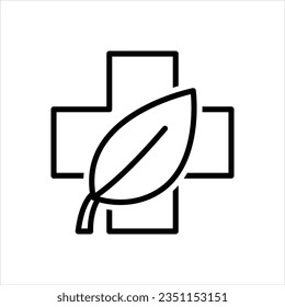 Icono vectorial de medicina herbaria alternativa