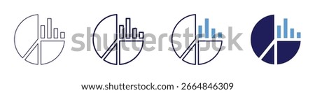 Alternative hypothesis icon in 4 different styles. Thin Line, Line, Bold Line, Duotone. Duotone style. Editable stroke.