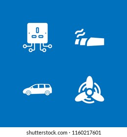 alternative icon. 4 alternative set with minivan, windmill, marijuana and plug vector icons for web and mobile app