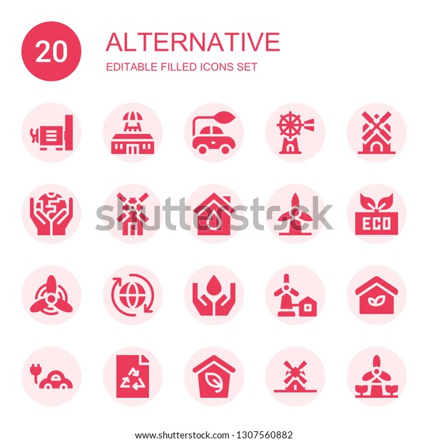 alternative icon set collection 20 filled stock vector royalty free 1307560882 https www shutterstock com image vector alternative icon set collection 20 filled 1307560882