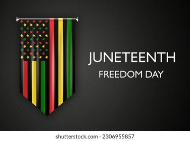 Alternative Juneteenth Flag. Juneteenth is a federal holiday in the United States commemorating the emancipation of enslaved African-Americans. EPS10 vector