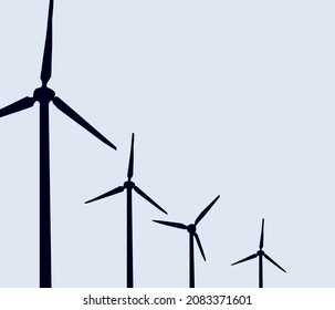 alternative light sources, windmills on the slope. vector