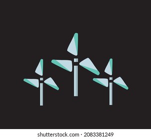 alternative light sources, windmills on the slope. vector