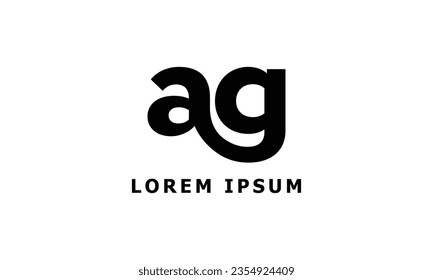 Alternative lowercase ag letter logo Modern simple ag letter Small ag linked vector monogram.