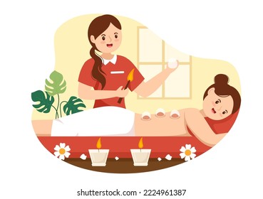 Alternative Medicine or Herbal Cure of Energy Therapies with Ginseng Root, Essential Oil and Seeds in Flat Cartoon Hand Drawn Templates Illustration