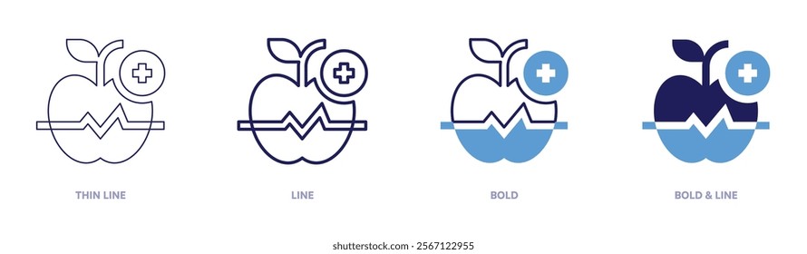 Alternative medicine icon in 4 different styles. Thin Line, Line, Bold, and Bold Line. Duotone style. Editable stroke.
