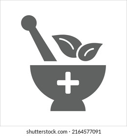 Alternative medicine icon. Gray vector graphics.