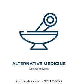 Alternative medicine icon. Linear vector illustration from medical services collection. Outline alternative medicine icon vector. Thin line symbol for use on web and mobile apps, logo, print media.