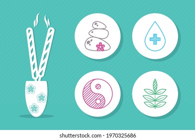 alternative medicine icon set design