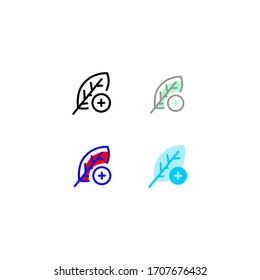 alternative medicine icon set. flat, simple, outline, color. healthcare and medical icon.