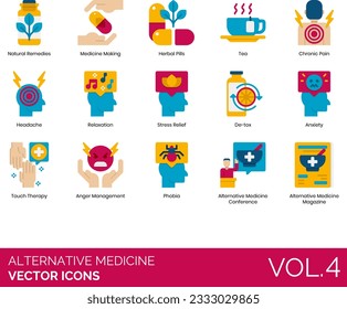 Alternative Medicine Icons including Acupressure, Acupuncture, Advantages, Alternative Medicine Certification, Alternative Medicine Conference, Alternative Medicine Course