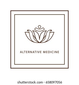 Alternative Medicine logo. Modern linear style. 