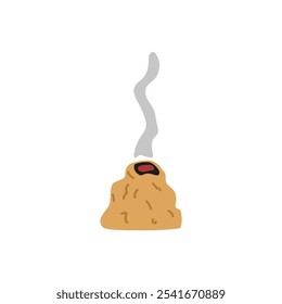 An alternative medicine tool for moxibustion. Vector illustration of dried burnt wormwood used in Chinese medicine isolated on a white background