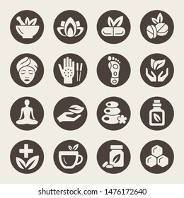 Alternative Medicine Vector Icon Set