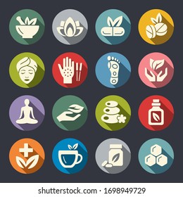 Alternative medicine vector icon set