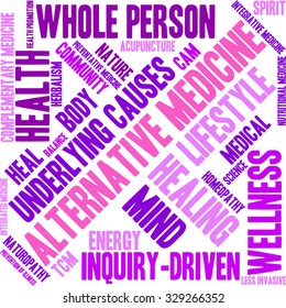 Alternative Medicine word cloud on a white background. 