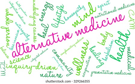 Alternative Medicine word cloud on a white background. 