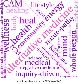 Alternative Medicine word cloud on a white background. 