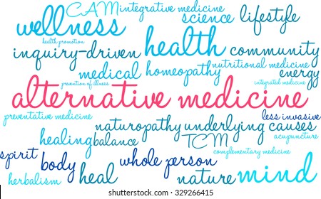 Alternative Medicine word cloud on a white background. 