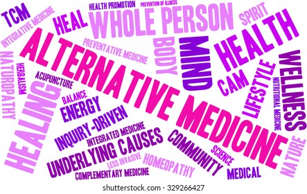 Alternative Medicine word cloud on a white background. 